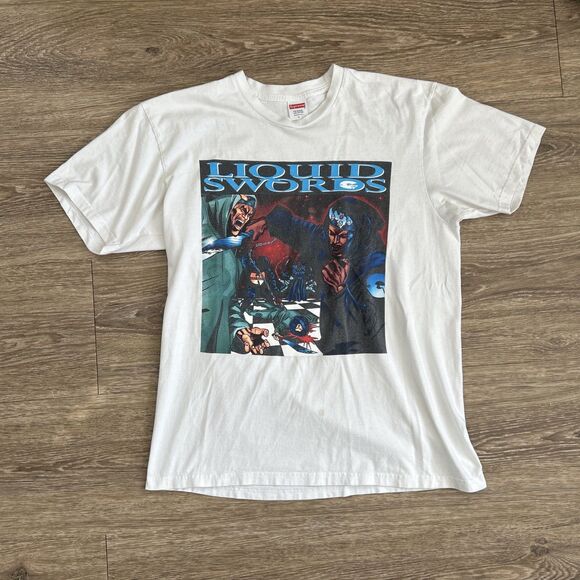 Supreme NYC GZA Liquid Swords T-shirt Tee White Large Wu Tang Men’s RZA Bible - Picture 1 of 6